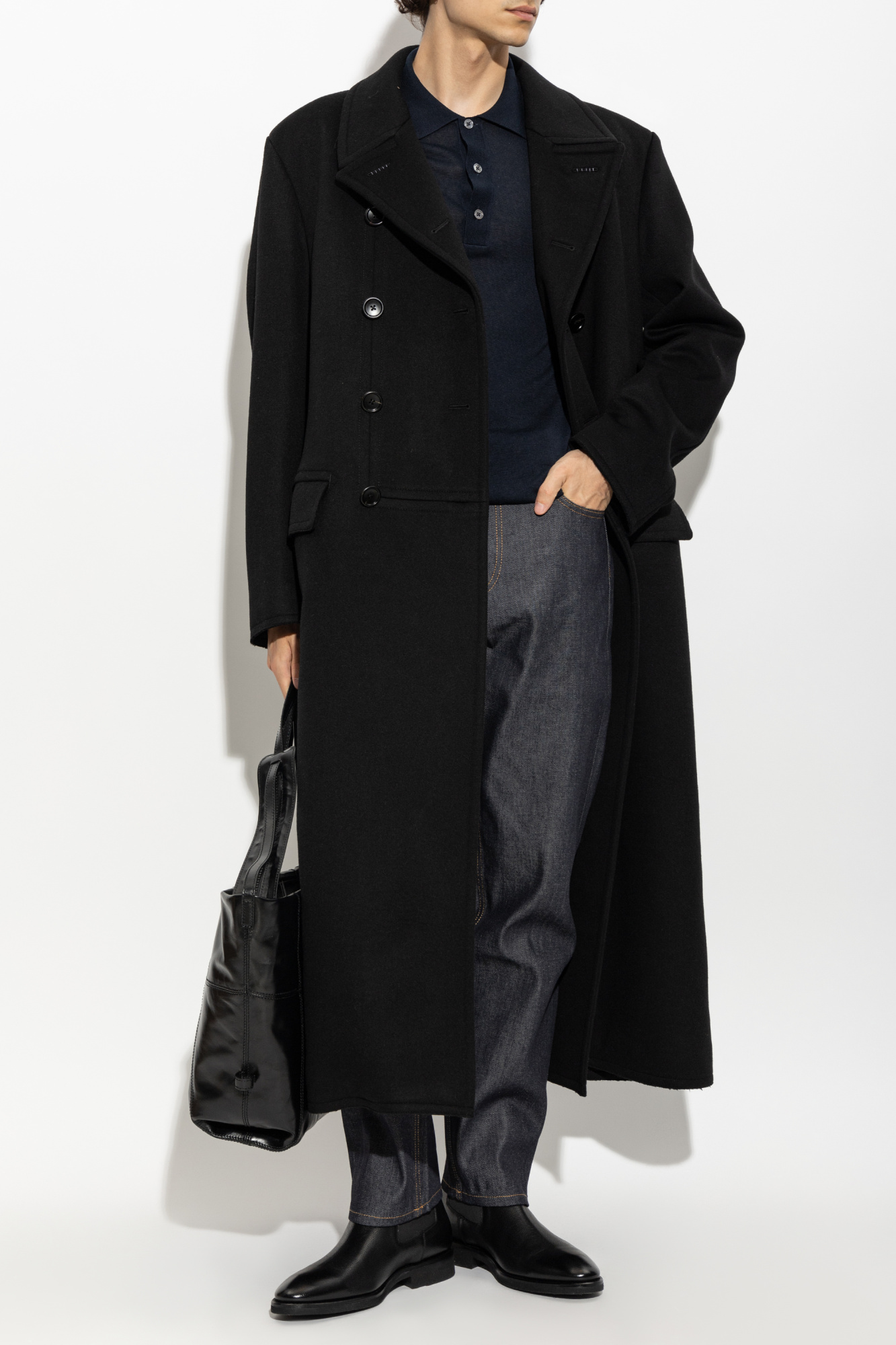 TOM FORD シルクポリ カシミヤ トレンチコート 46サイズ ブラック Tom Ford Double-breasted wool coat | Men's | Vitkac